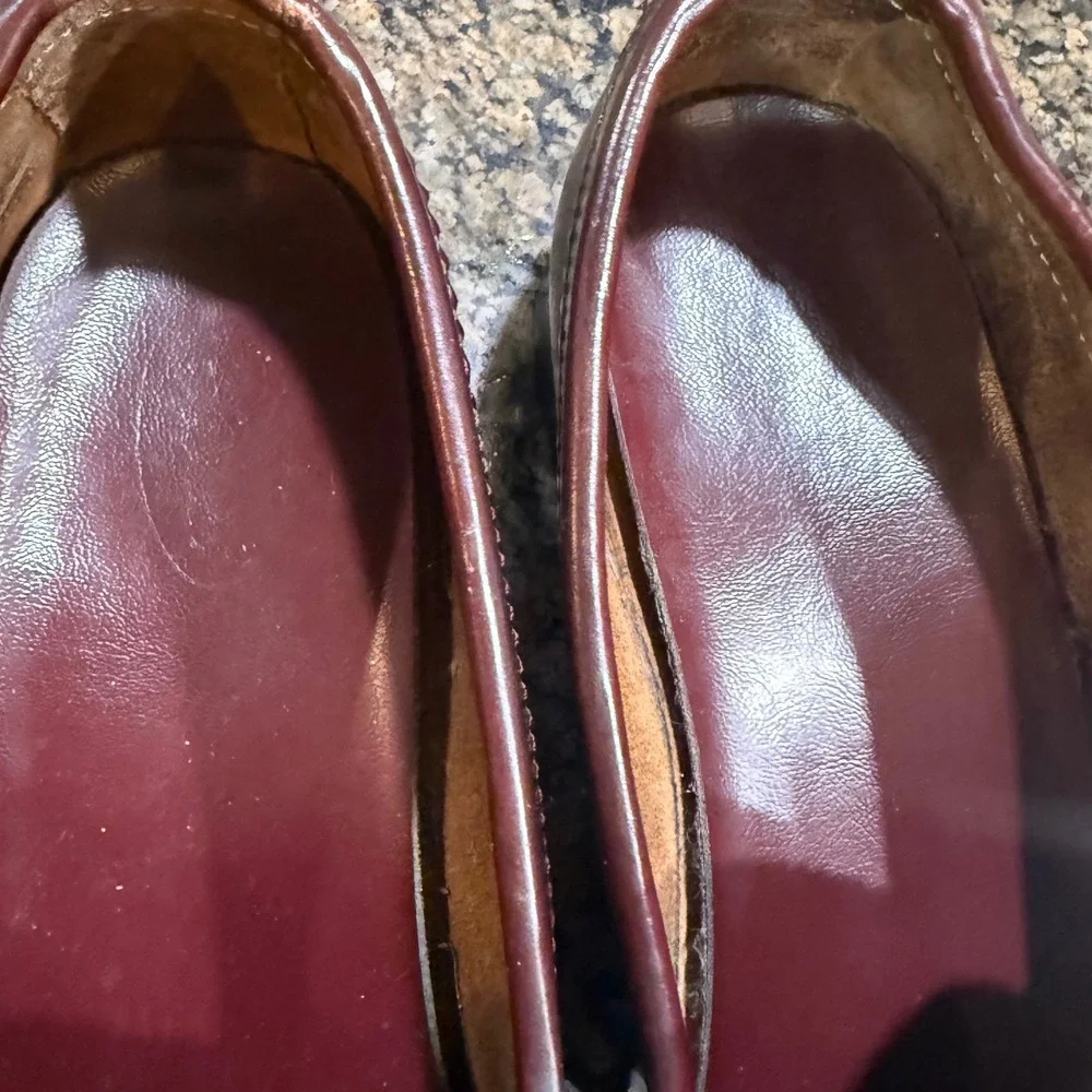 Vintage Bass Burgundy Leather Penny Loafers Beefroll Slip On Shoes Mens 8.5 D